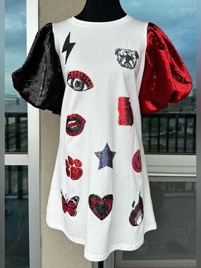 Queen of Sparkles University of Georgia Icon Mini Dress. Size XS